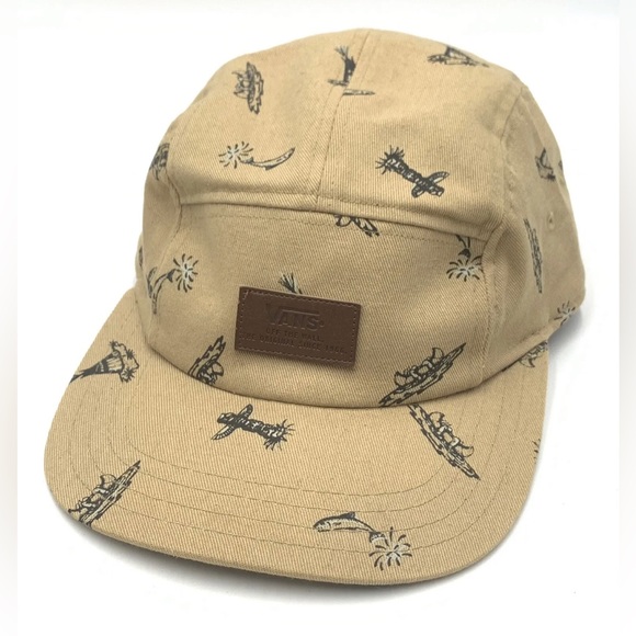Vans Other - Cool VAN'S 5 Panel Camper Hat Canoe Fish Totem Pole Tepee.